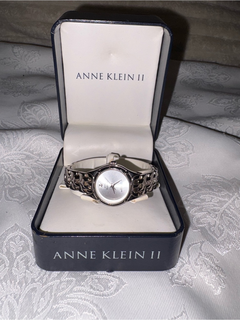 Anne Klein II Silver Tone Link Watch with Original Box